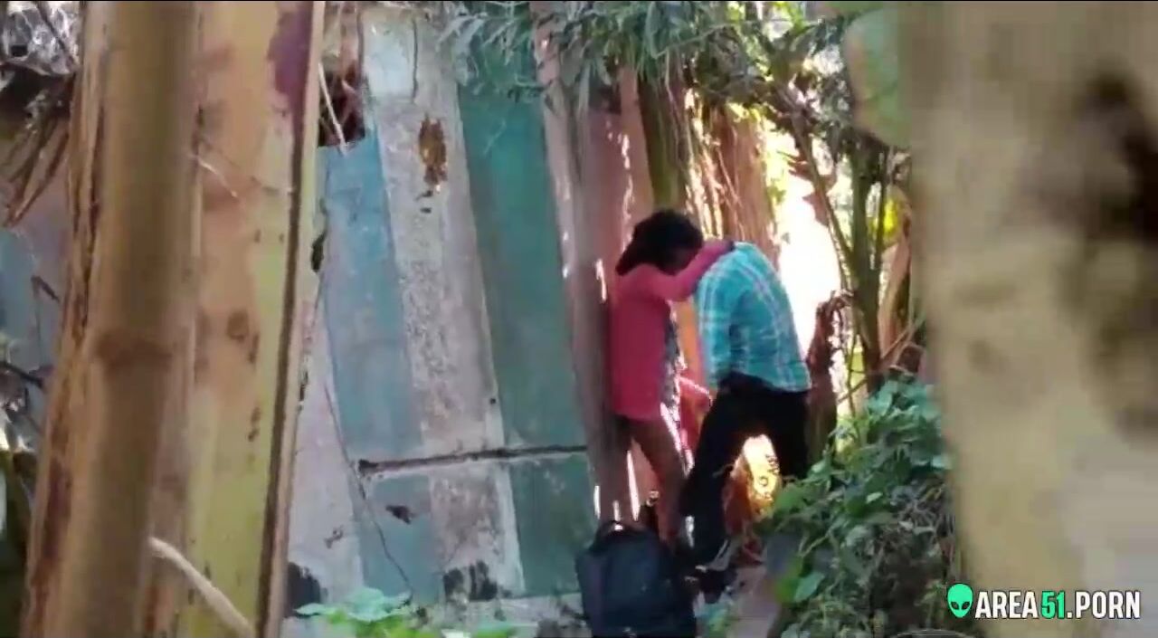 Leaked desi mms. Indian lovers outdoor caught village college teacher fuck coed