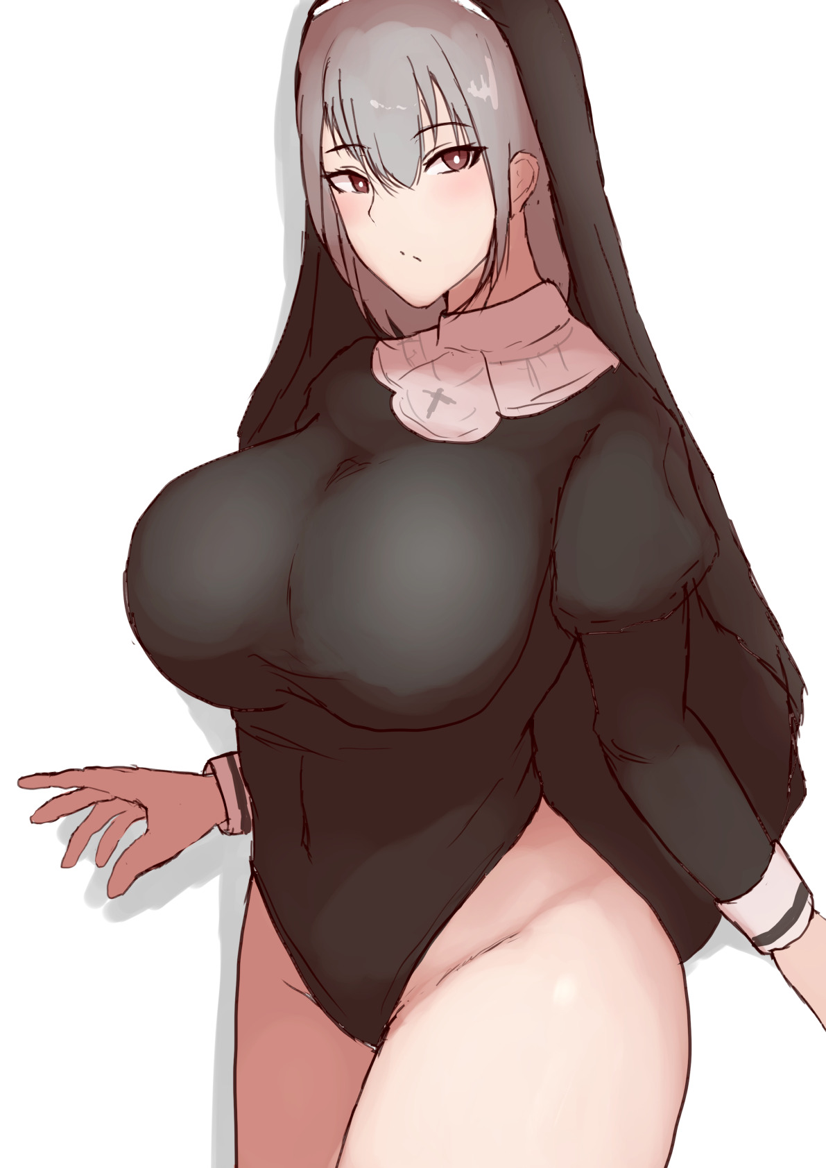 original characters solo nuns big boobs anime anime girls artwork digital art fan art nun outfit
