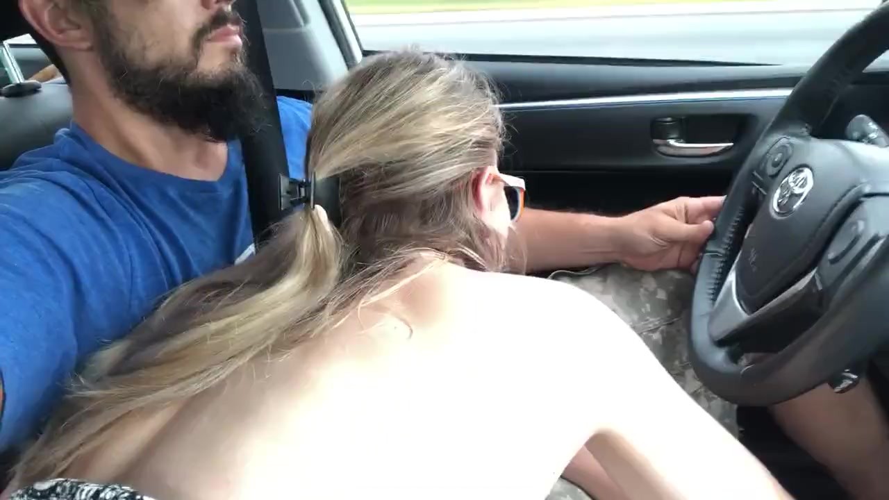 road-head road-trip car-blowjob driving close-up close-up-blowjob quickie quickie-blowjob