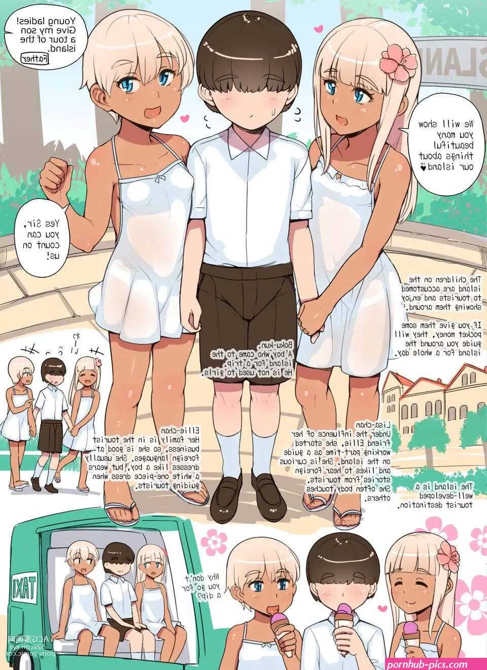Shota ga Kasshoku Loli ni Shima o Annai Shite Morau Manga