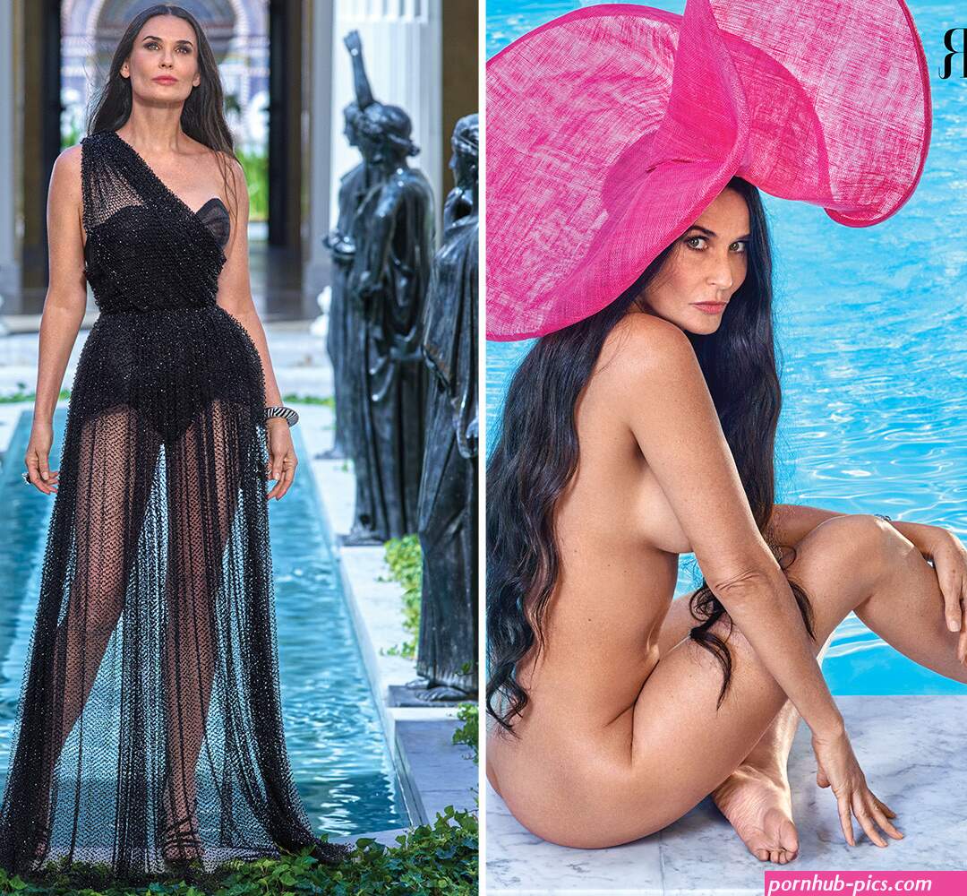 Demi Moore 56 strips totally naked as she poses by a pool for stunning Harpers Bazaar shoot