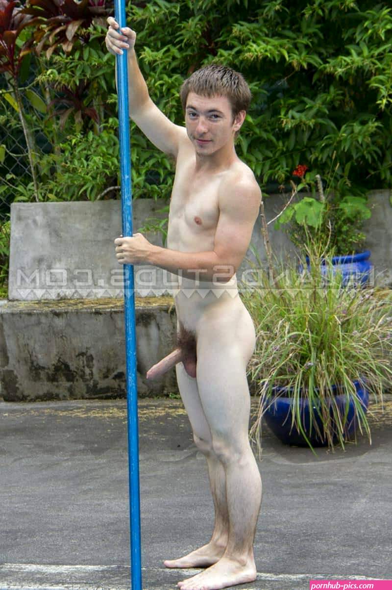 Island Studs Tiny young American Toby jerking his huge 9 inch uncut cock sprays jizz down his abs