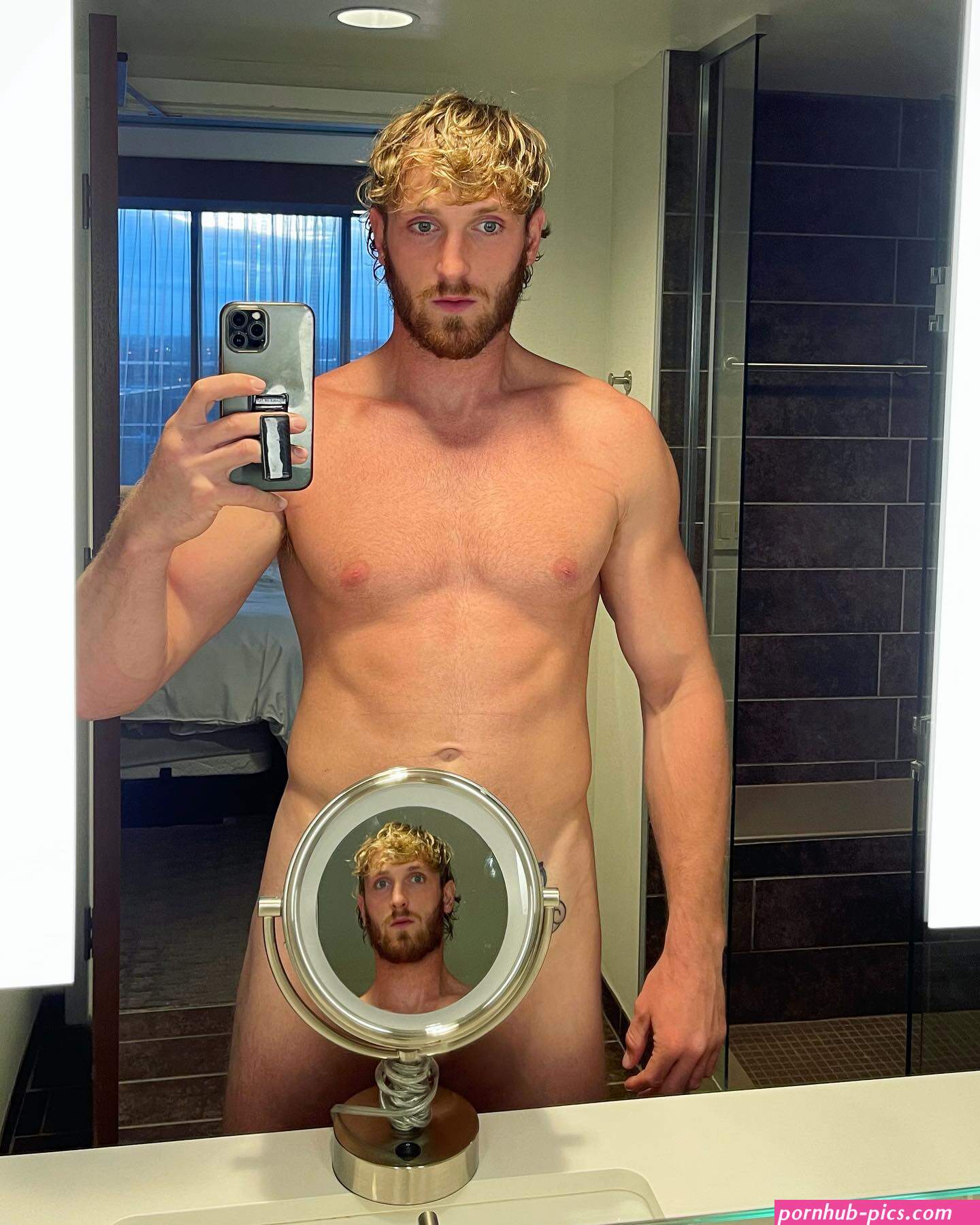 Logan Paul strips naked and covers privates with just a picture of himself to celebrate his birthday