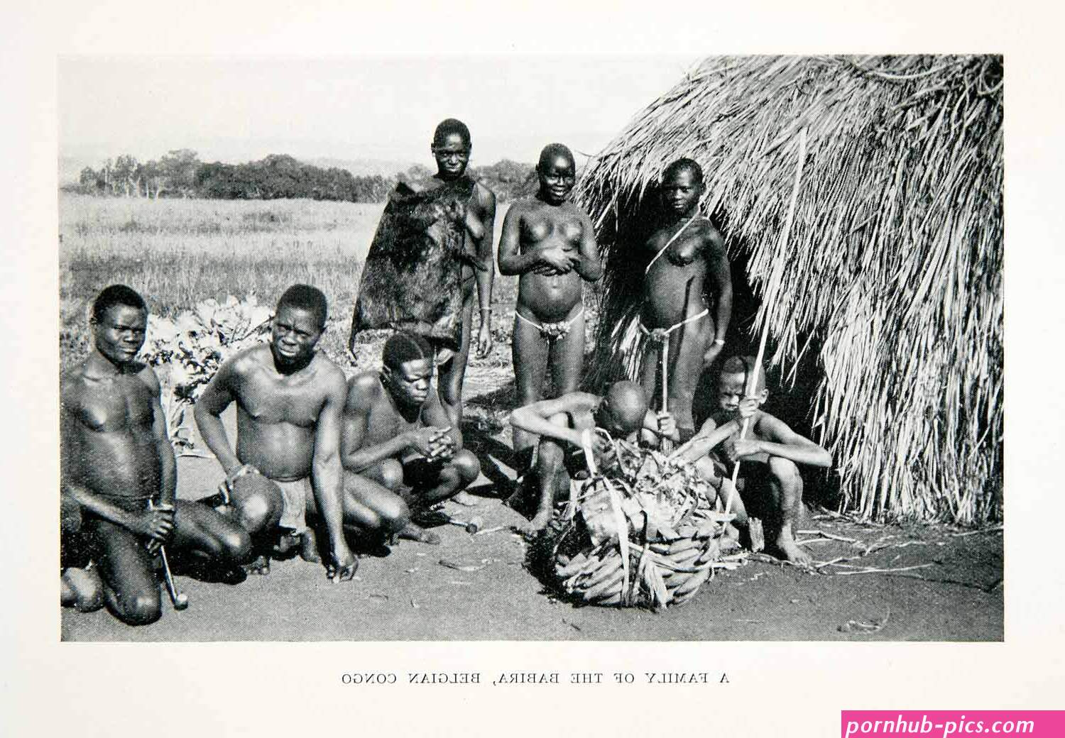 1930 Print Babira Tribe Family Nude Africa Belgian Congo Historic Imag