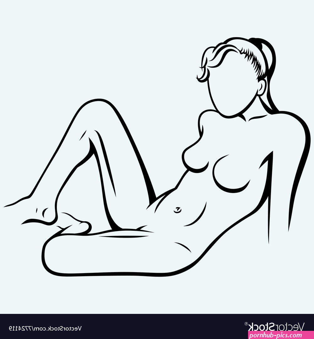 Sexy nude girl posing lying Royalty Free Vector Image