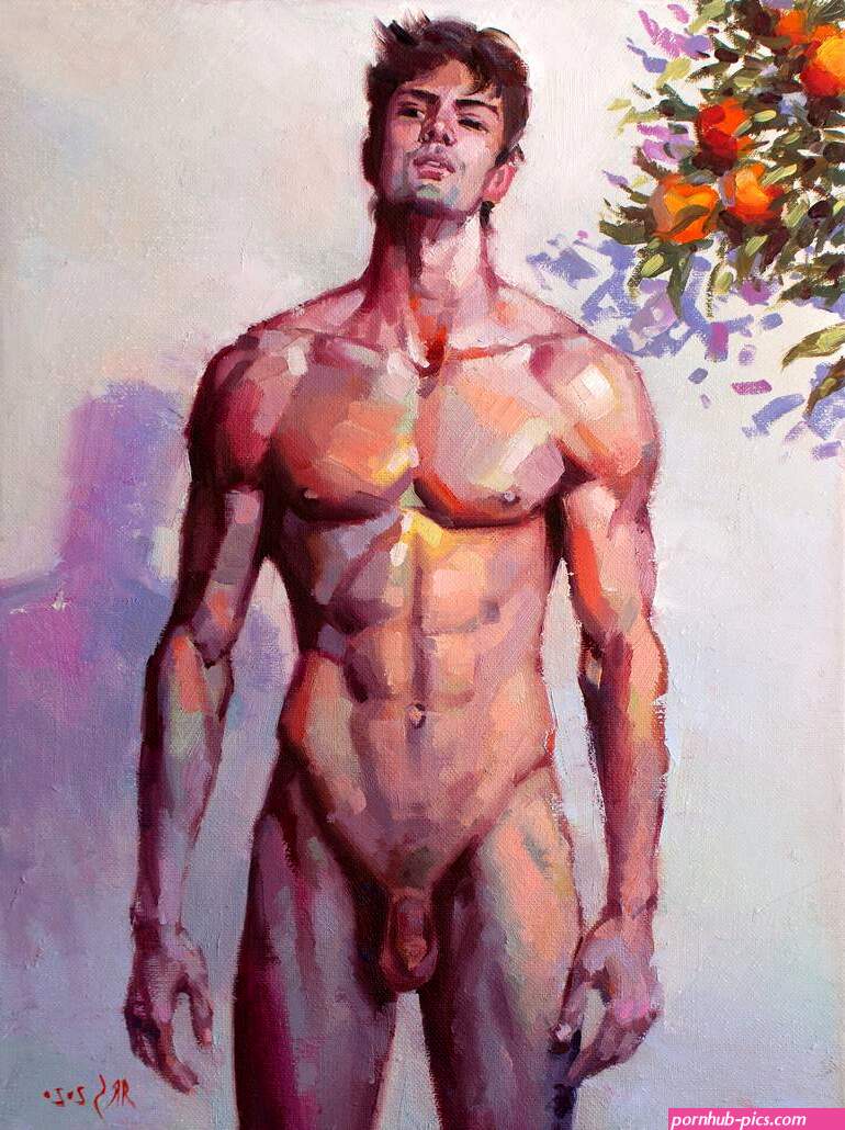 WARM EVENING by Yaroslav Sobol Modern Impressionistic Figurative Oil painting of a Man Nude Male Model Gift Home Decor Painting by YAROSLAV SOBOL