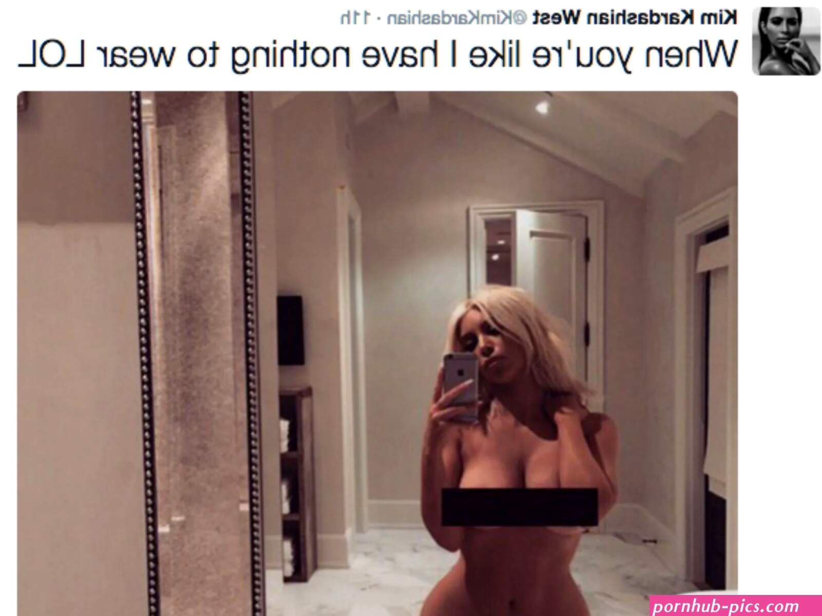 The reason why Kim Kardashian posts naked selfies
