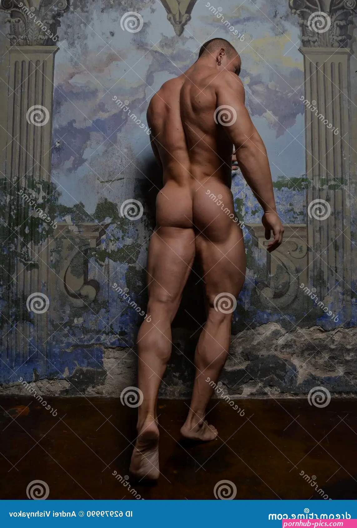 Male nude model stock photo. Image of muscle slim buttocks