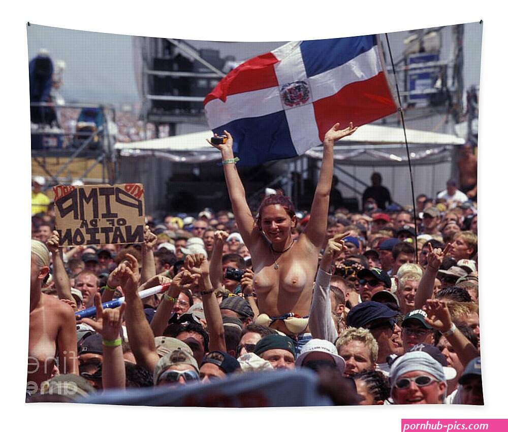 Topless Fans at Woodstock 99 Tapestry by Concert Photos