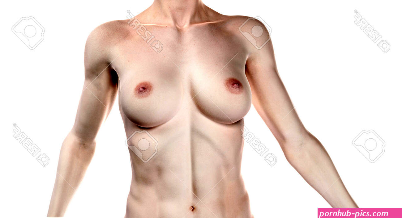 Women Breast Full C Cup Size. Natural Breast Naked Model Torso. 3D Rendering. -. Image 161362384