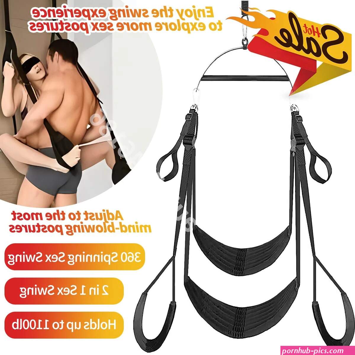 Adult Sex Swing 360 Spinning Swivel Swing Position Enhancer For Couples Set USA