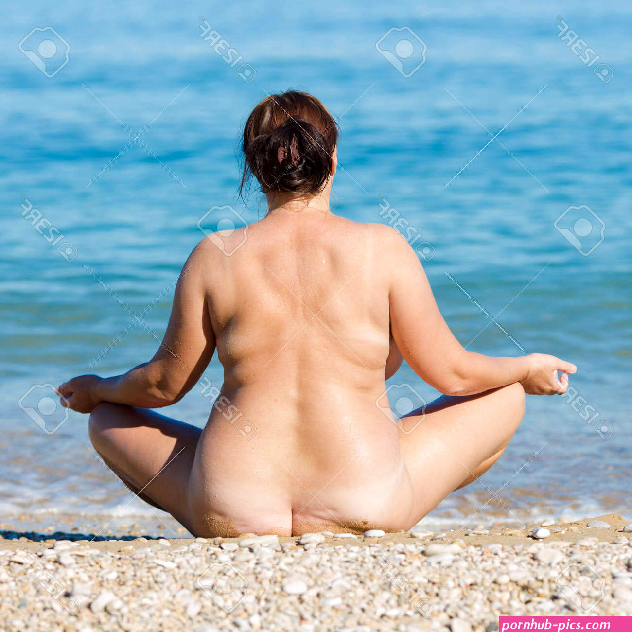 Overweight Middle Aged Woman At The Sea. Naked Overweight Woman Sits At Waters Edge Rear View Stock Photo Picture and Royalty Free Image. Image 52769703.