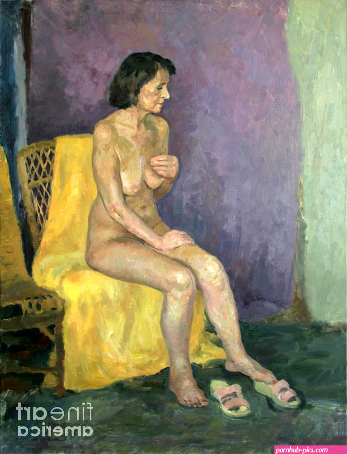 Nude old Lady Painting by Vlad Trach