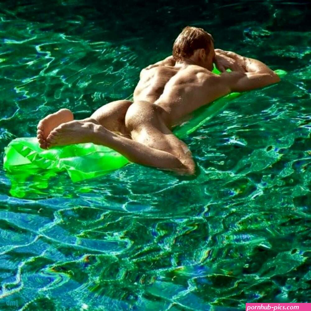 Naked men swimming