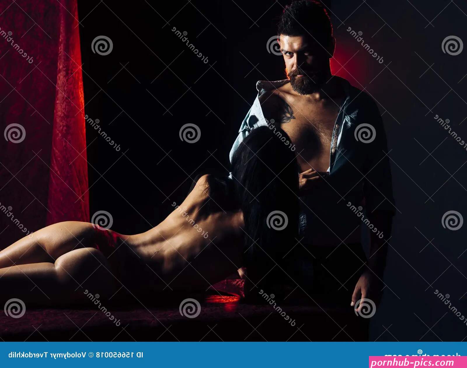 Lovely Couple Boy and Girl Undress Stock Photo