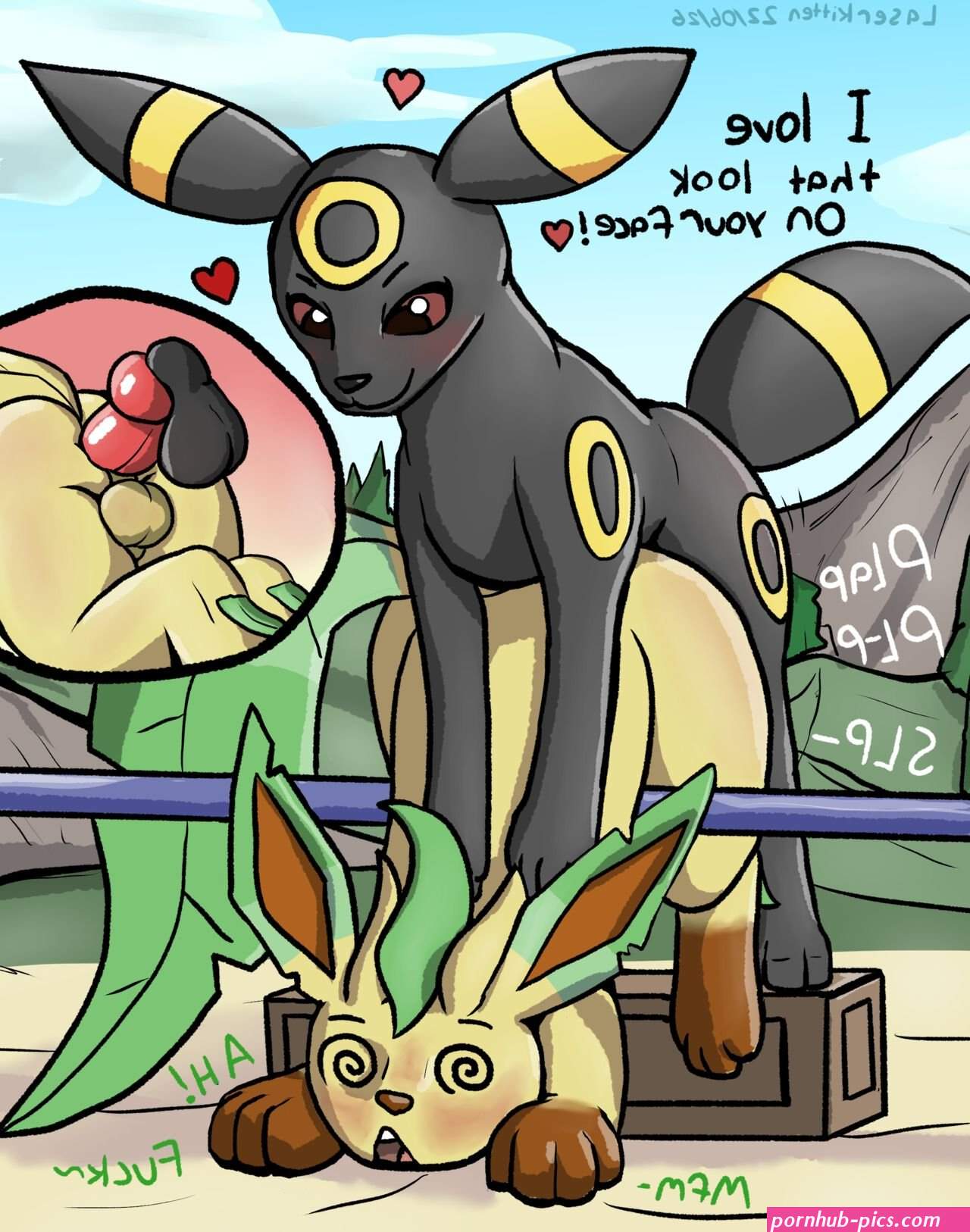 Leafeon x Umbreon comic porn