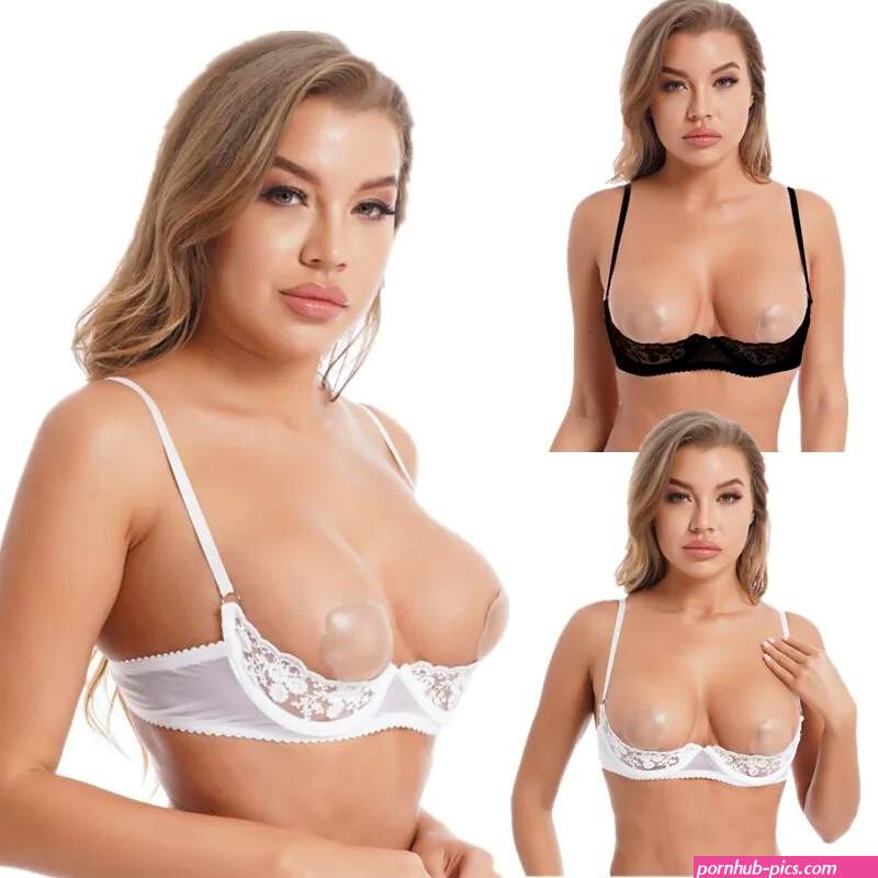 Womens Floral Lace No Cup Bra Open Nipples Bra See through Lingerie Shelf Bra