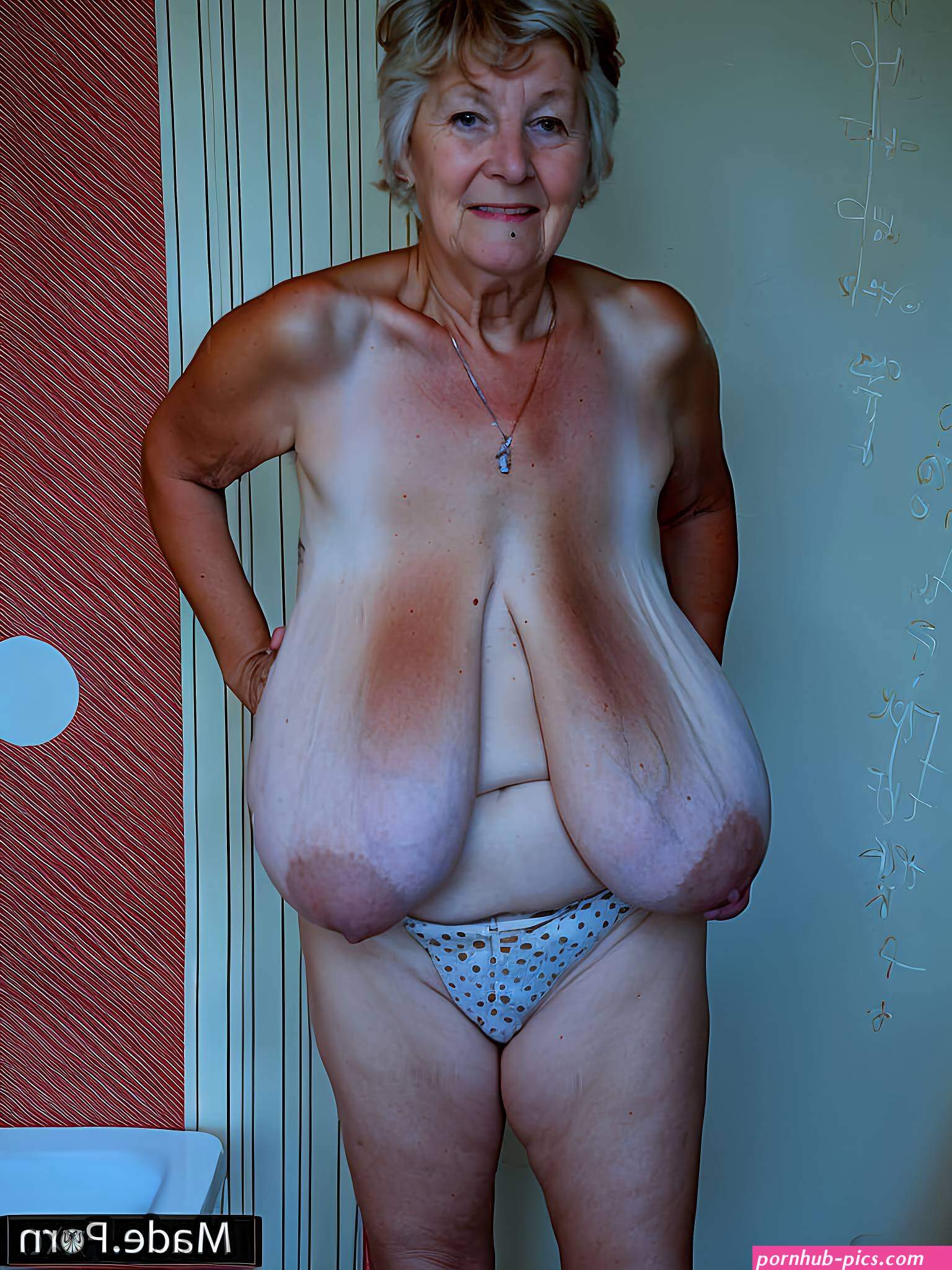 Granny big nipples
