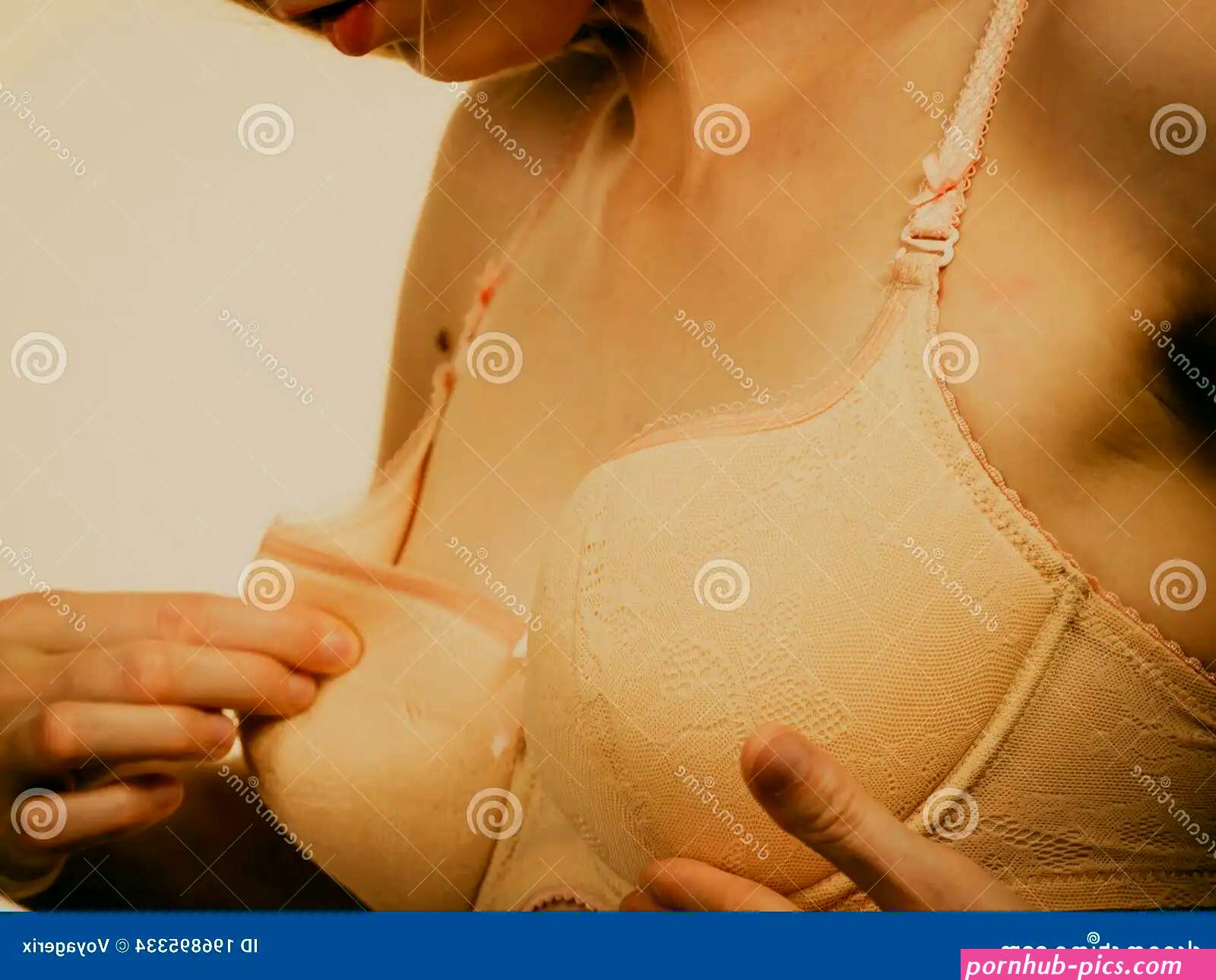 Female wearing too big bra stock photo. Image of care