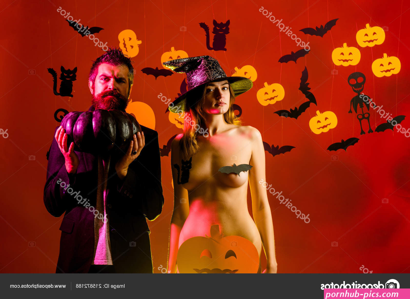 Halloween Sexy Party Holiday Concept Happy Halloween Holiday Halloween Nude Stock Photo by 215872188