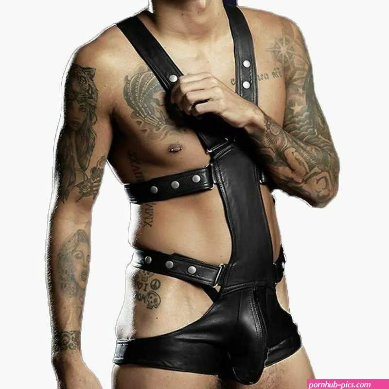 Men Adult Bondage Leather Bodysuit Fetish BDSM Restraint Lingerie Gay Jumpsuit