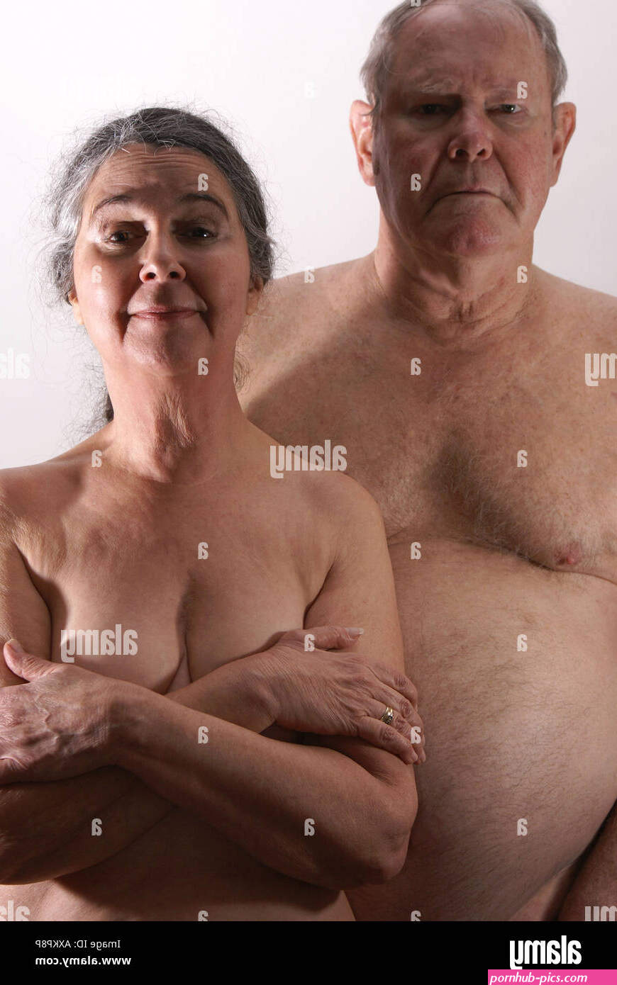 Middle aged Nudists Stock Photo