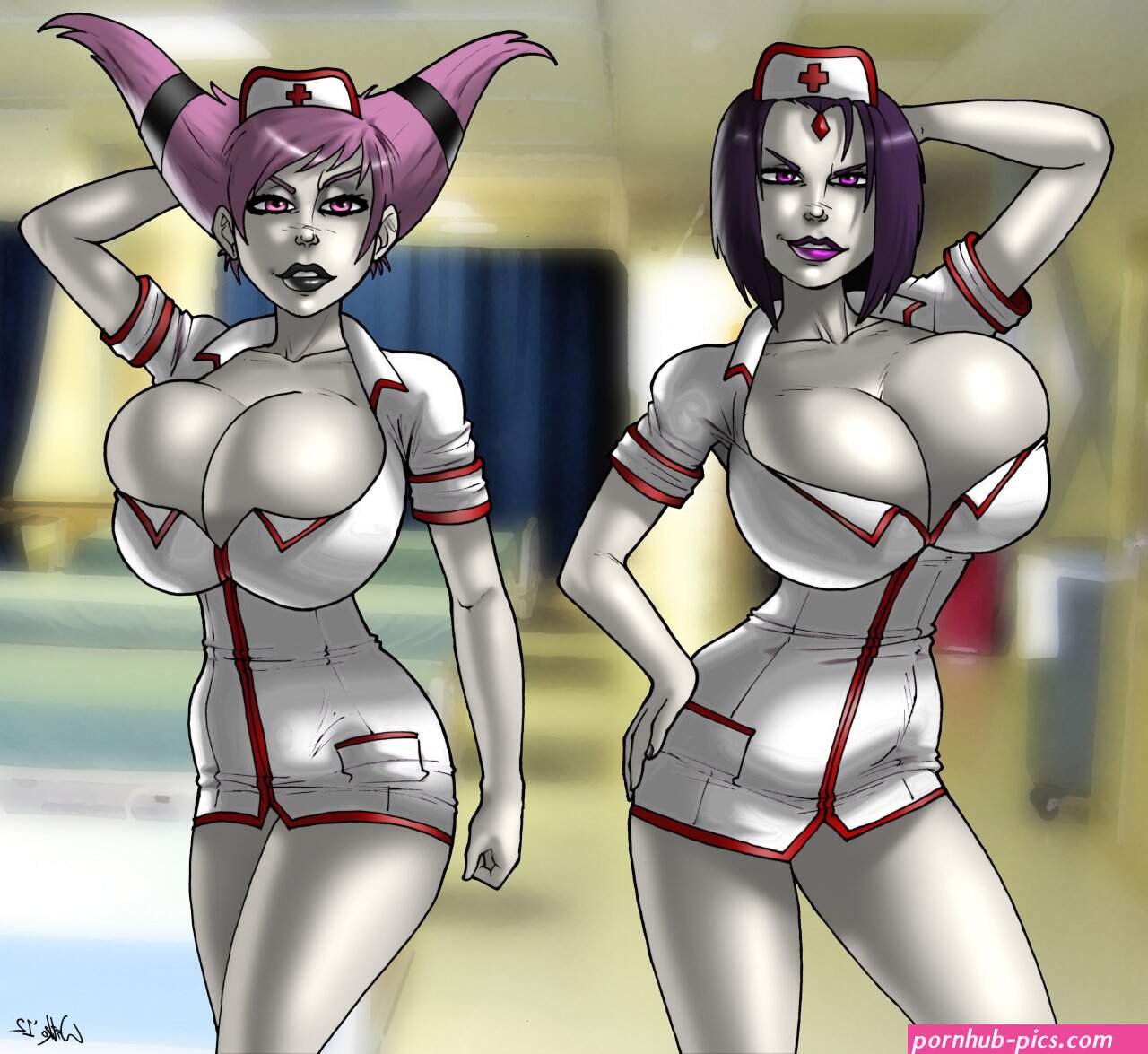 Double Nurse Trouble by Pervynamek02 -- Fur Affinity dot net