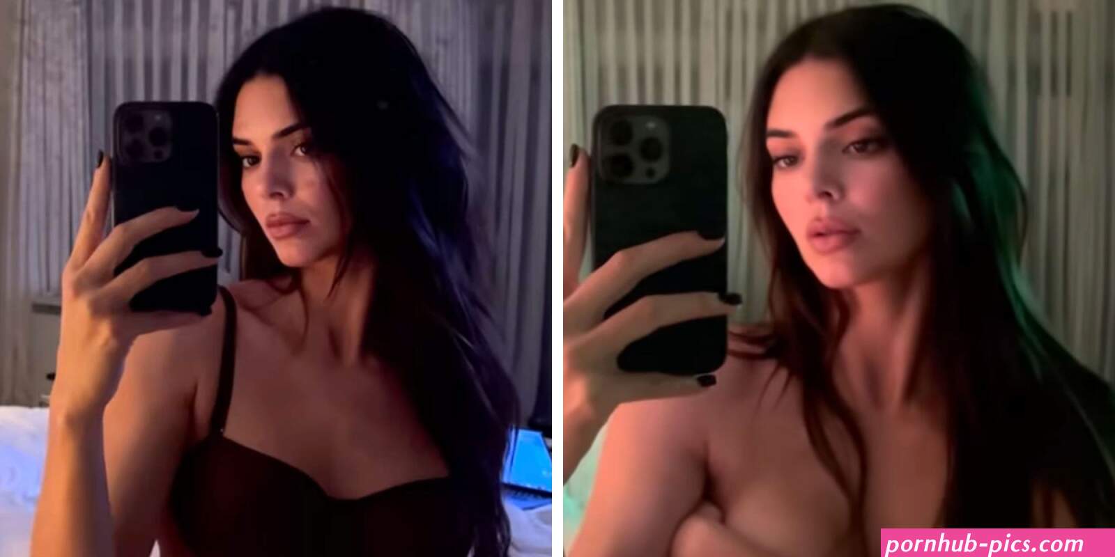 Kendall Jenner Posed Topless in a Black Lingerie Set on Instagram