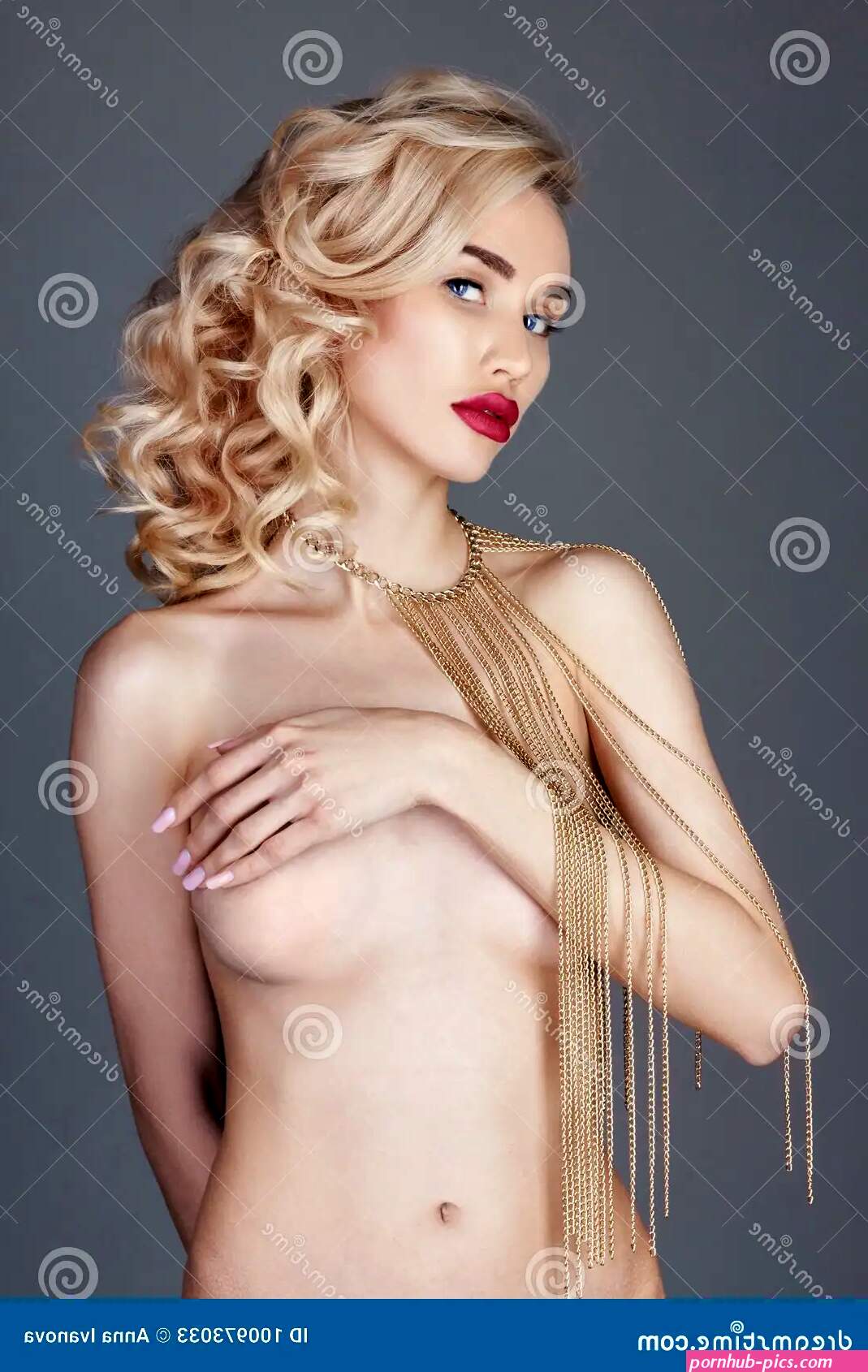 Fashion Beauty Nude Blonde Woman on a Light Background. Girl Wit Stock Image