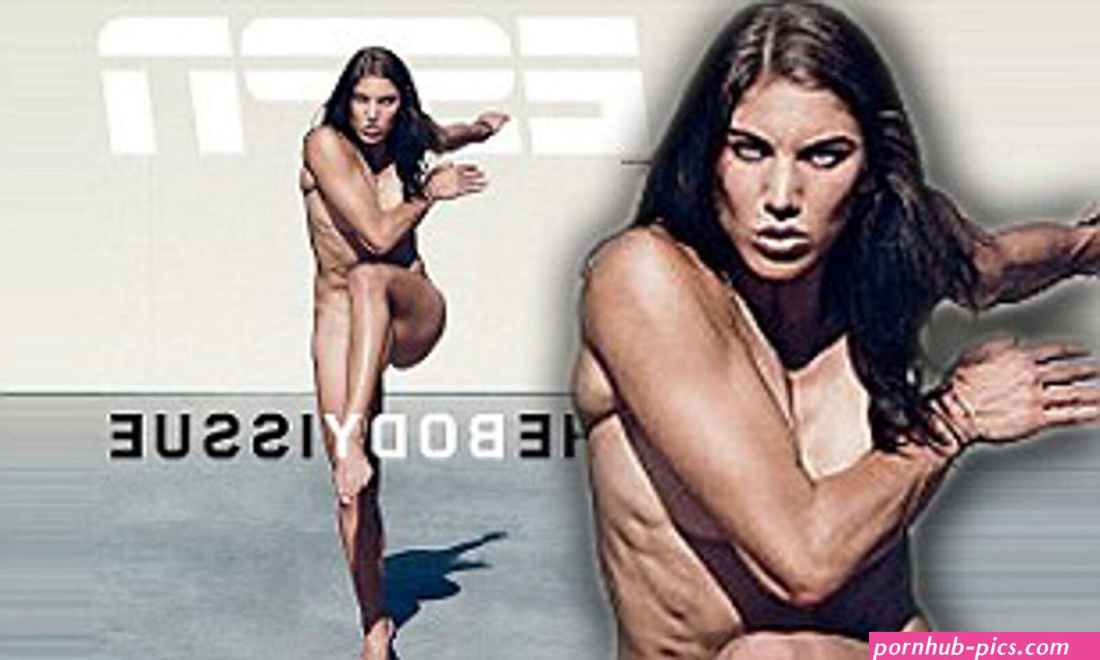 Hope Solo strikes an athletic pose to flaunt her supremely toned figure for nude magazine cover