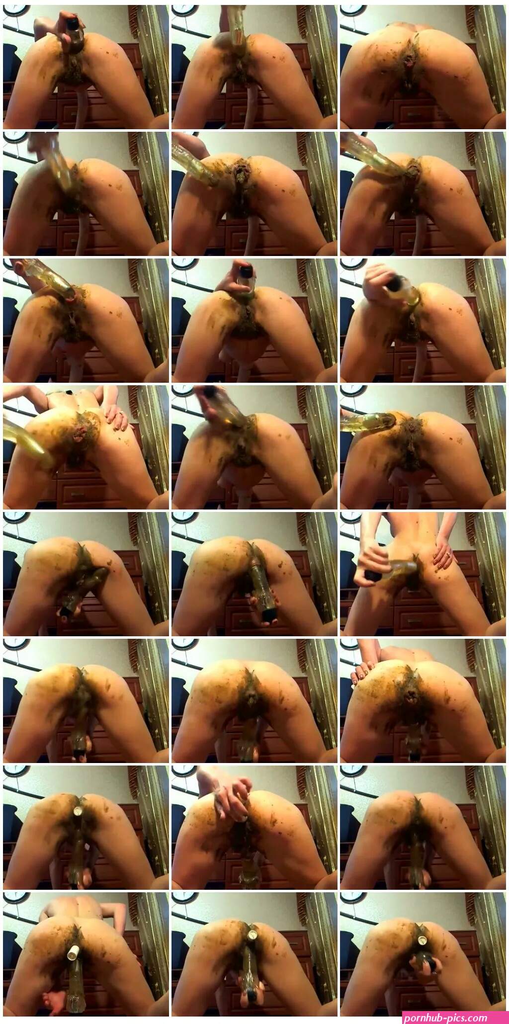 Dildo in pooping ass