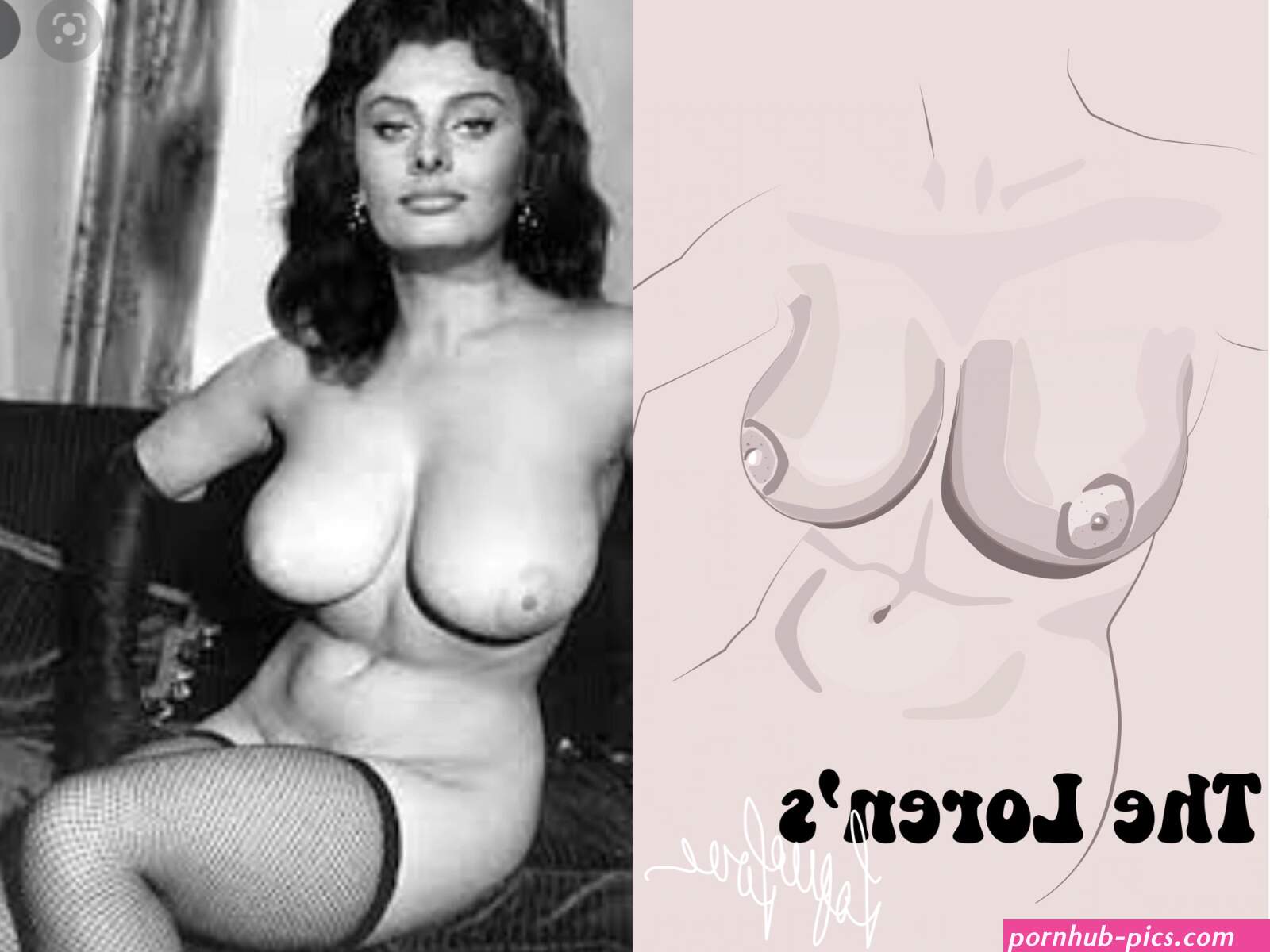 Sofia Loren Boobs Print Nude Line Drawing Celebrity Nudes Feminist Wall Art Boobs Body Positive Erotic Wall Art Nude Wall Art