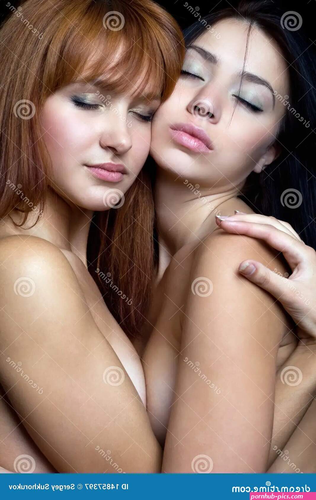 Two naked young women stock image. Image of charming