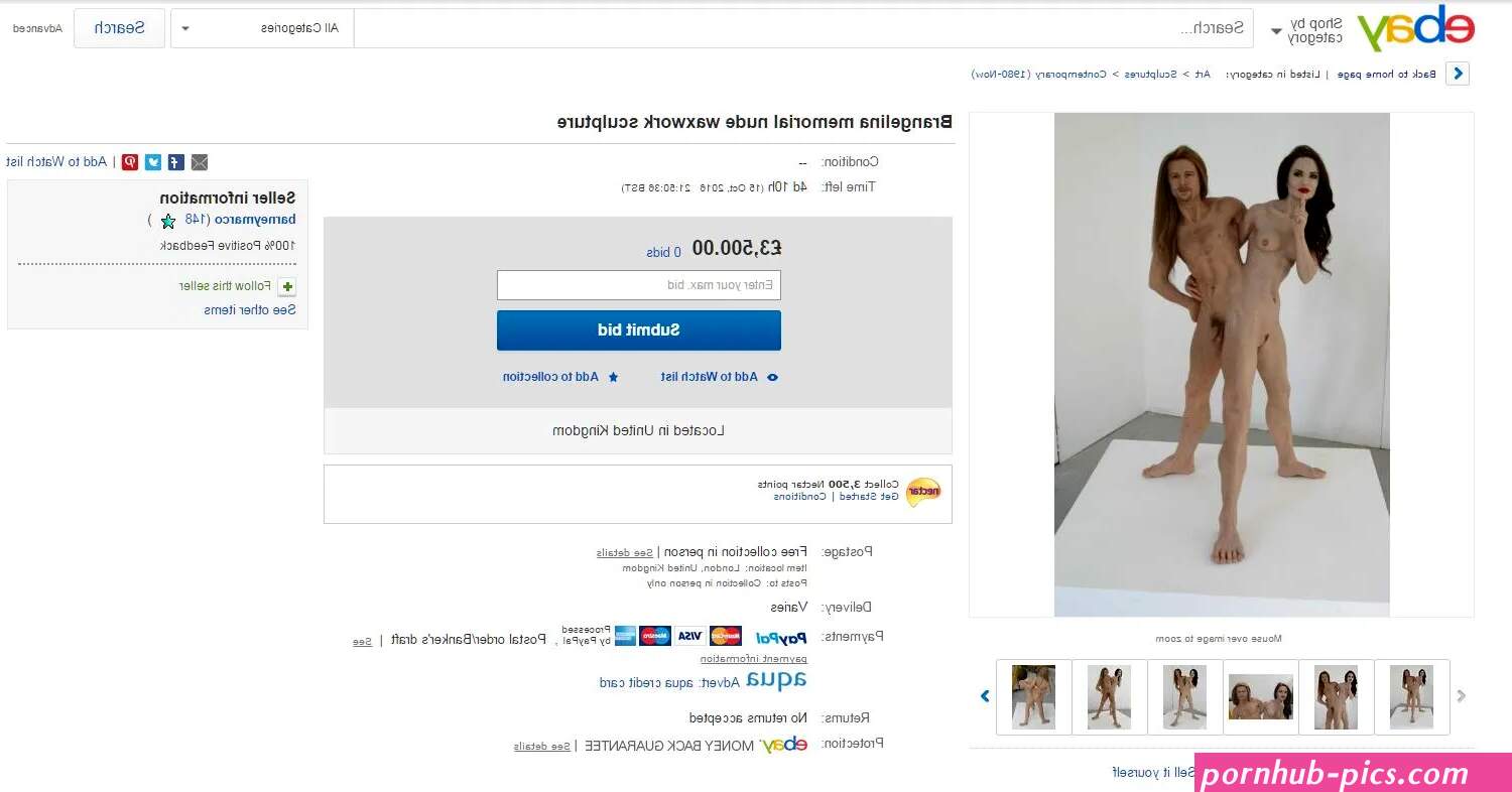 You can buy a graphic nude statue of Angelina Jolie and Brad Pitt on eBay for 10000