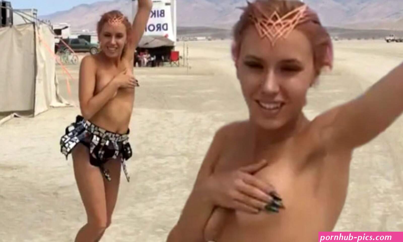 Topless Imogen Anthony strips down at Burning Man festival in Nevada