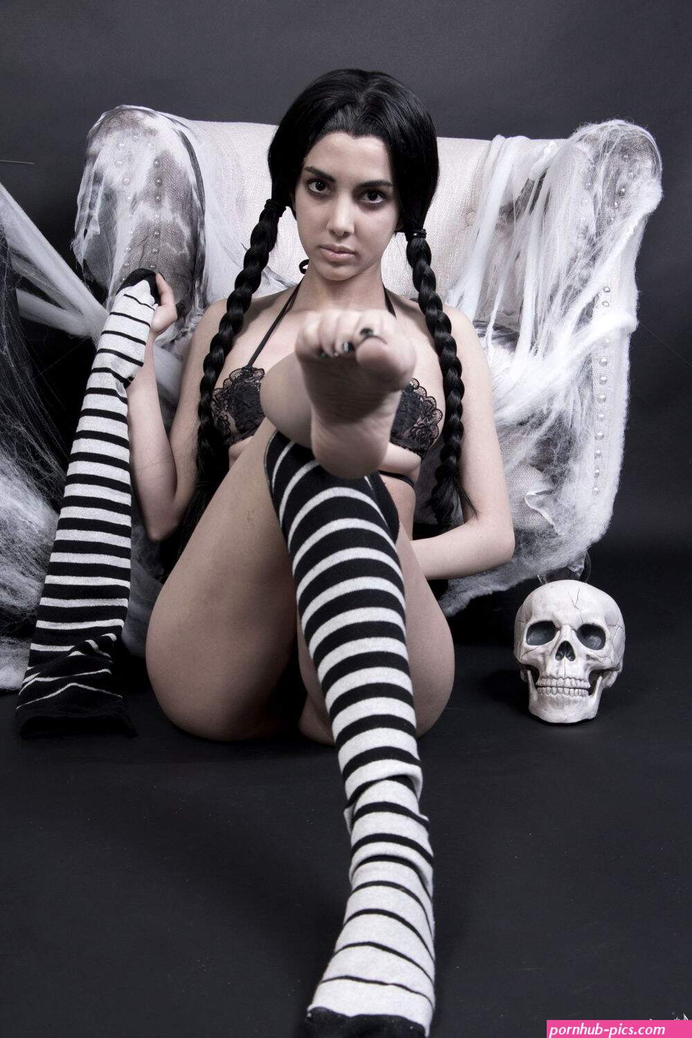 Wednesday Addams Foot Worship Cosplay by Swimsuit Succubus