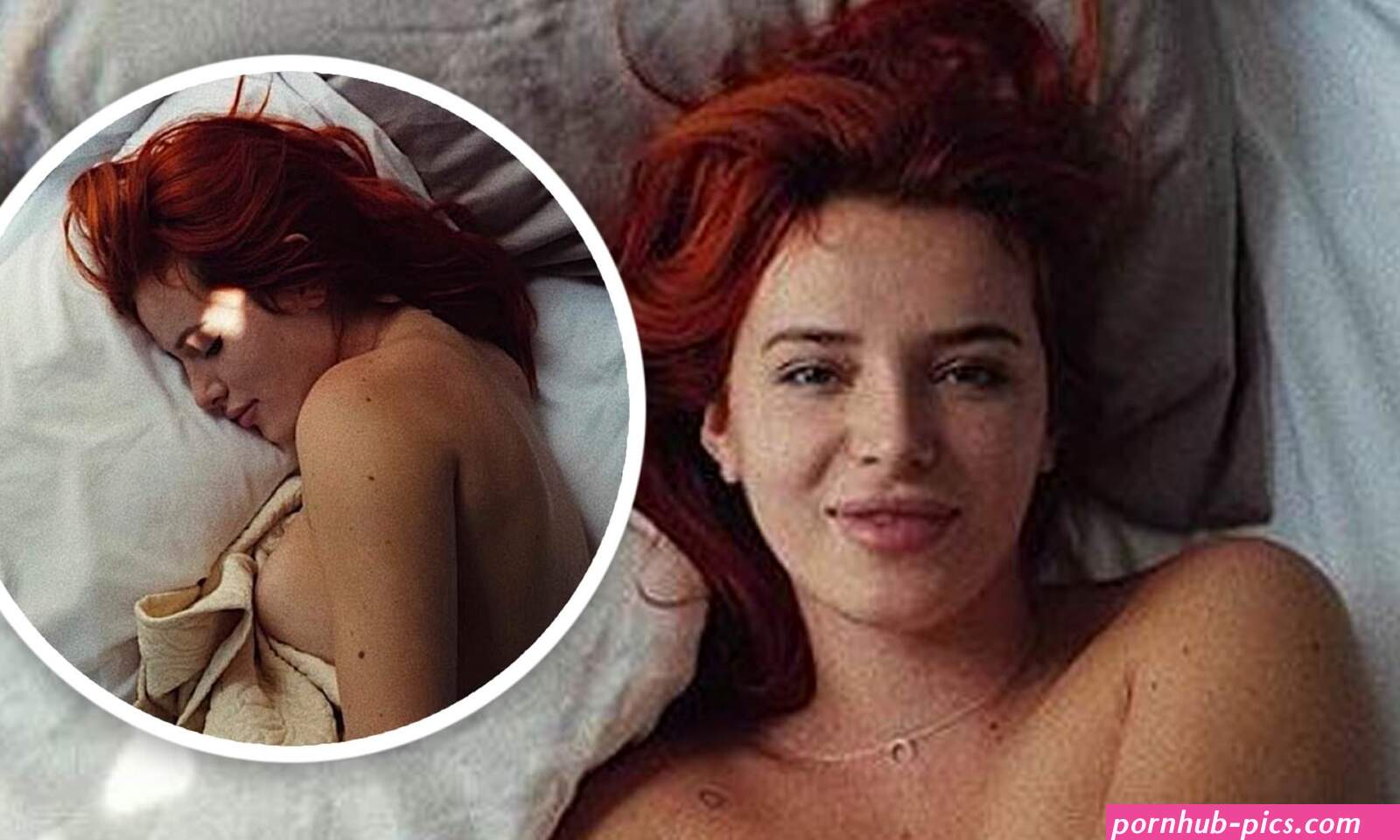Bella Thorne poses topless in bed in sexy photographs taken by her fiancé Benjamin Mascolo