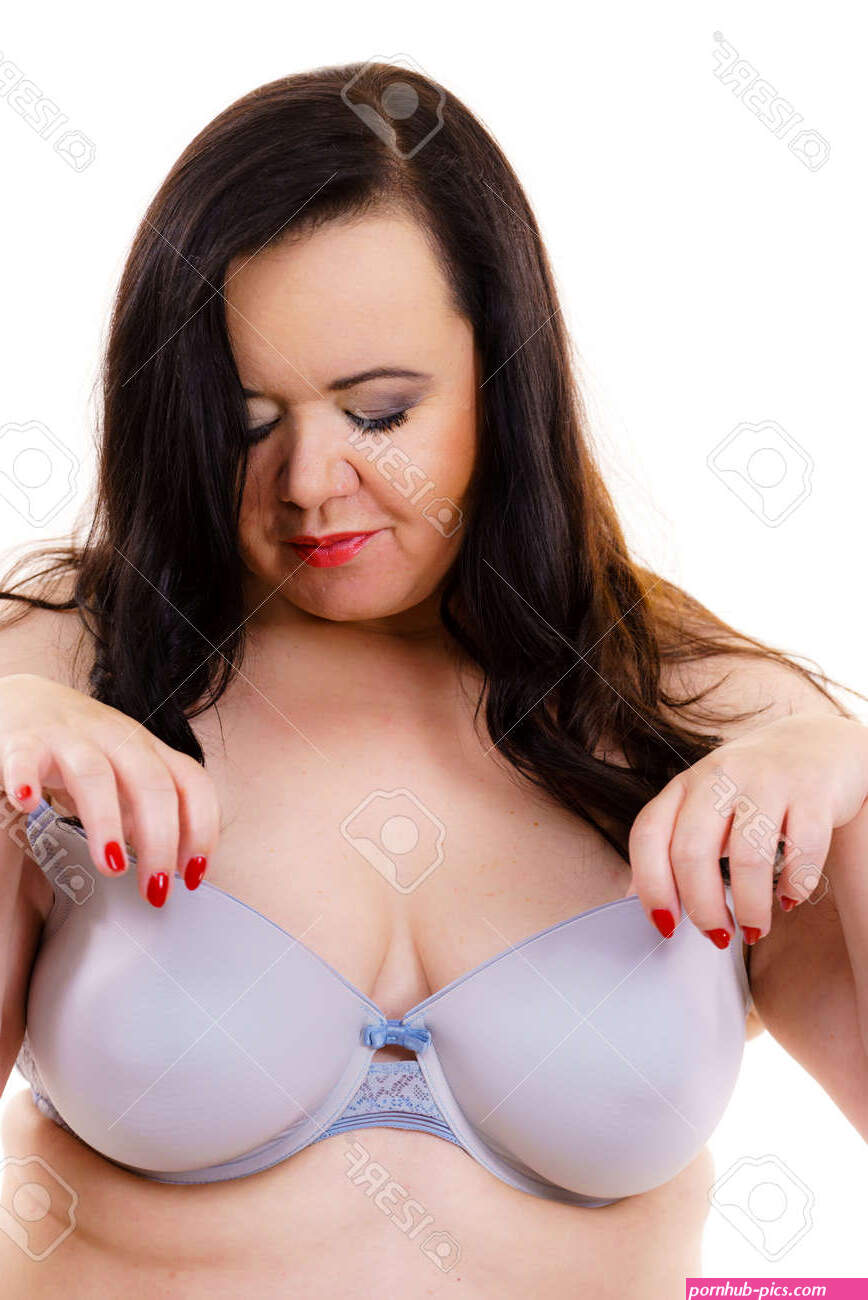 Plus Size Fat Mature Woman Wearing Bra Looking On Her Boobs On White. Female Breast In Lingerie. Bosom Brafitting And Underwear Concept. Stock Photo Picture and Royalty Free Image. Image 134722350.