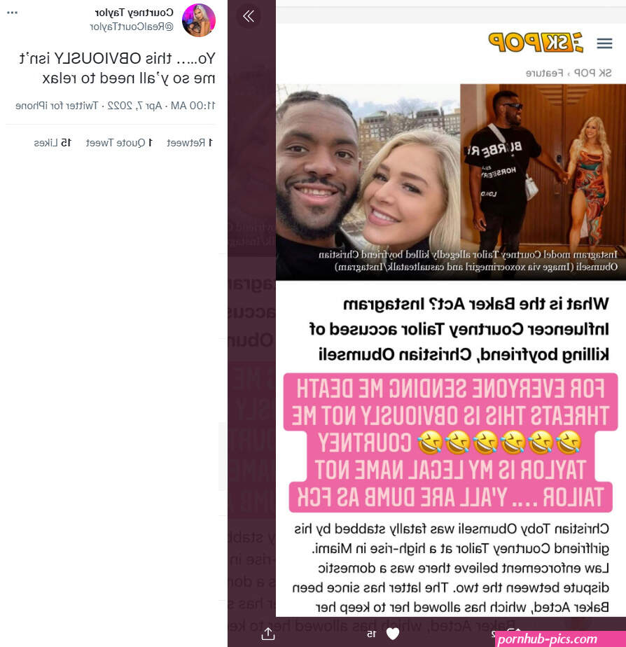 Porn Star Courtney Taylor is NOT accused of murder