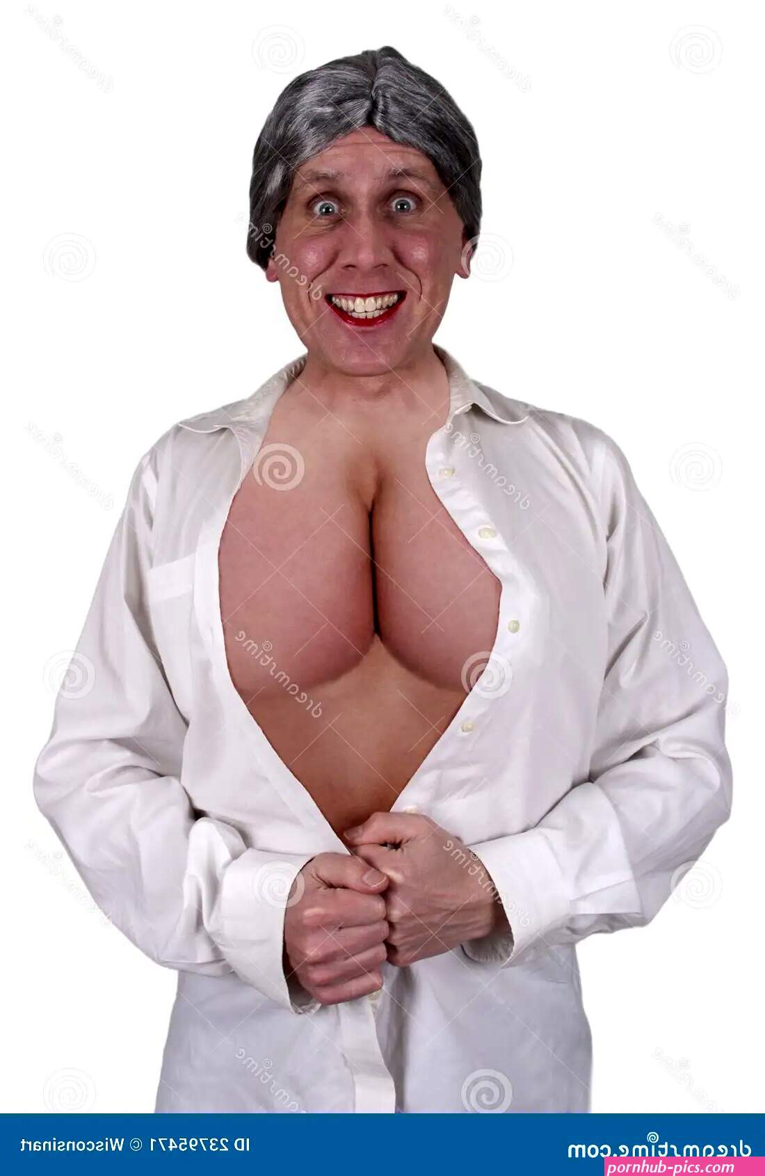 Funny Ugly Mature Senior Woman Big Breasts Boobs Stock Image