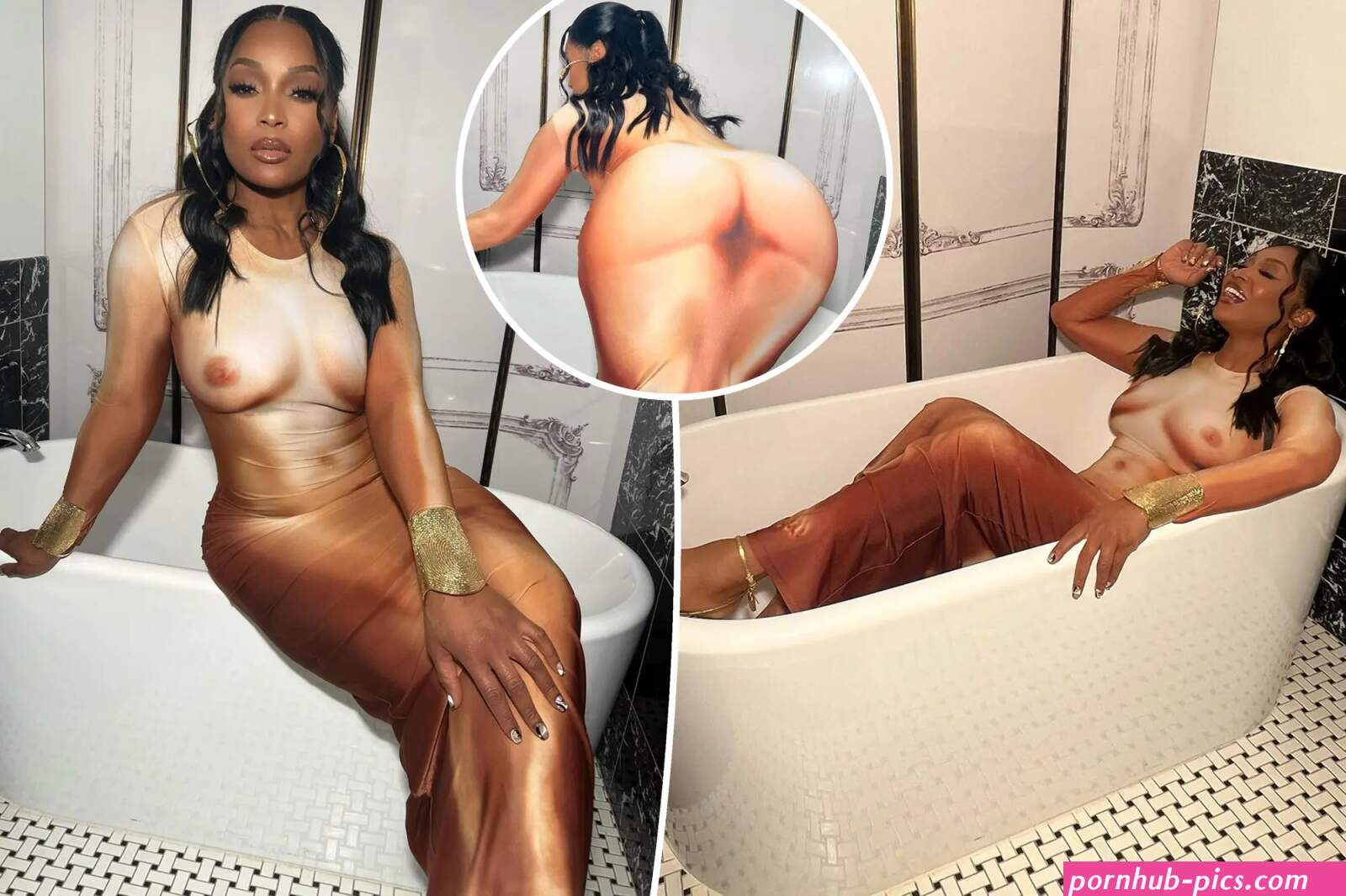 RHOA star Marlo Hampton flaunts her peach in naked dress