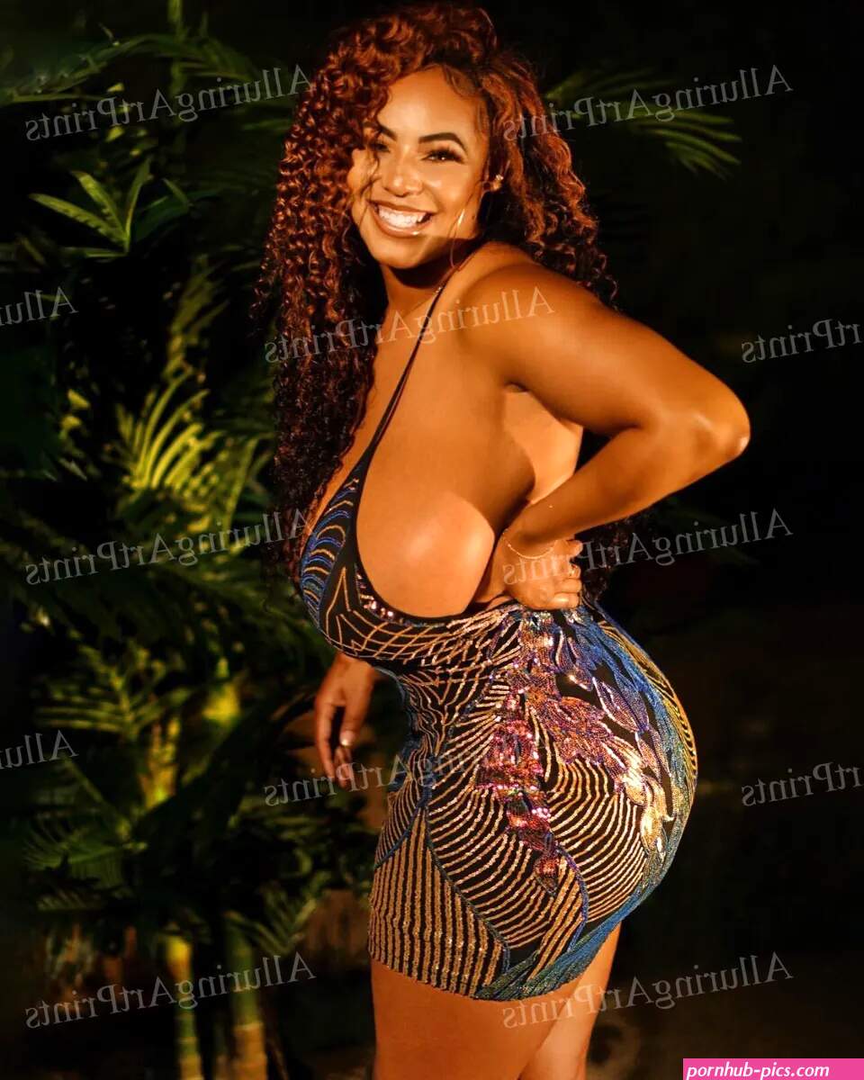 Persephanii Risque Print Black Model Pretty Woman Huge Boobs Curvy Butt BB919