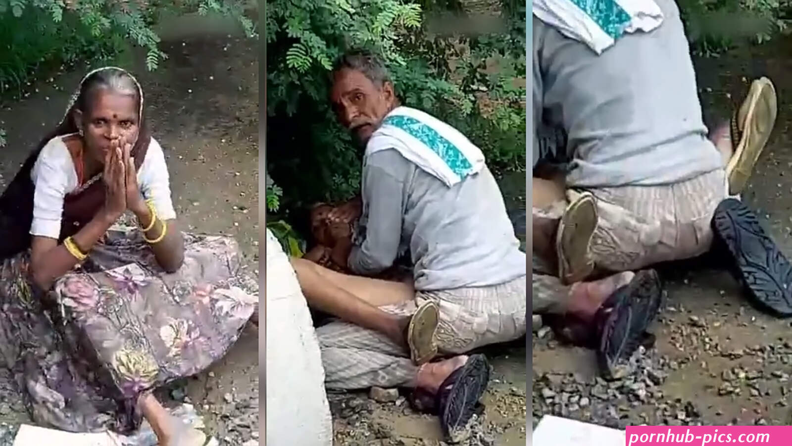 Indian Porn Desi old parents caught when fucking outdoor