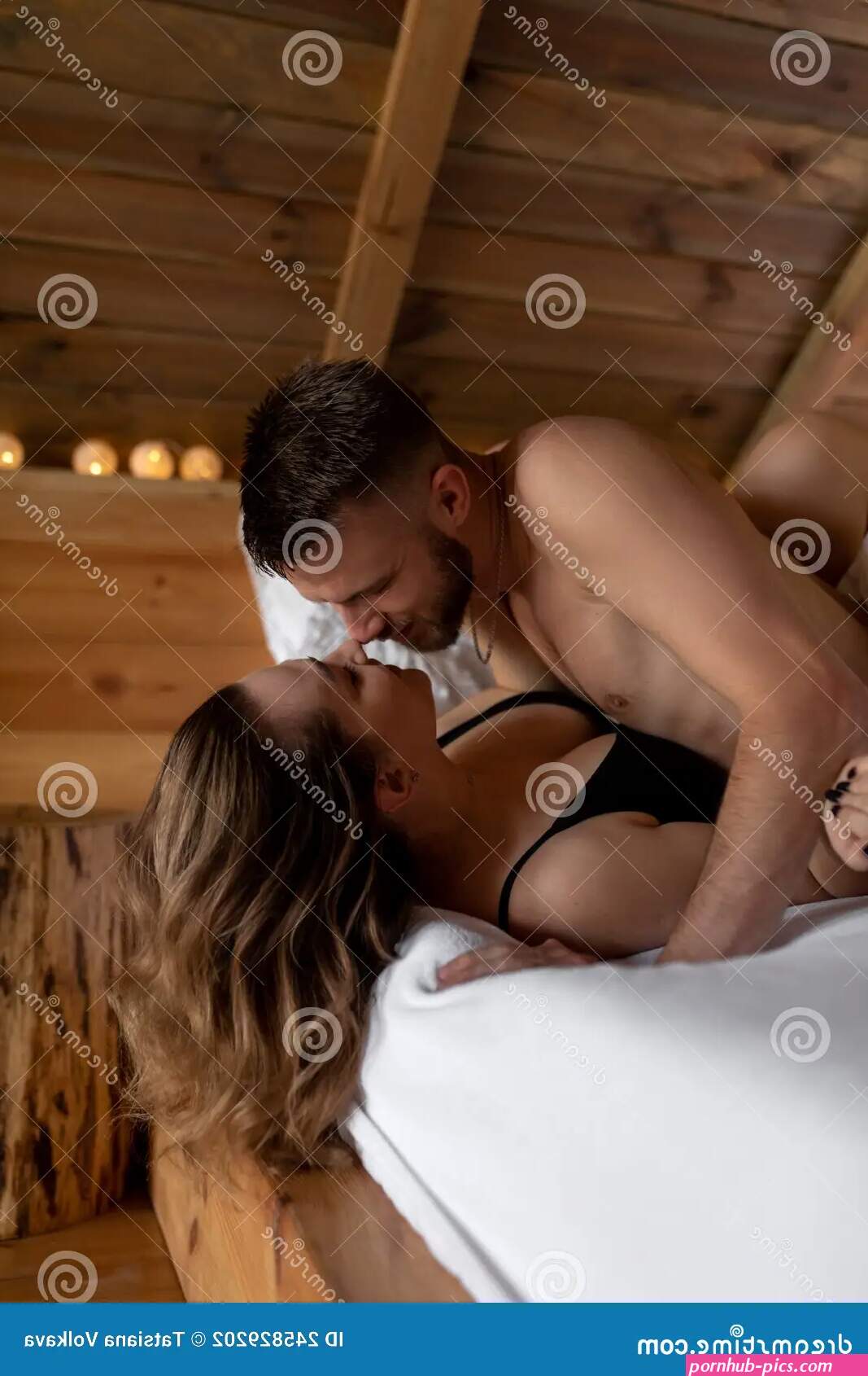 Sexy Couple Kiss Breast Stock Photos