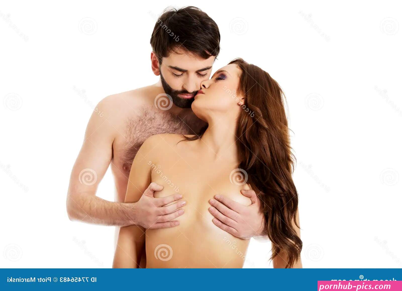 Heterosexual Couple Kissing. Stock Image