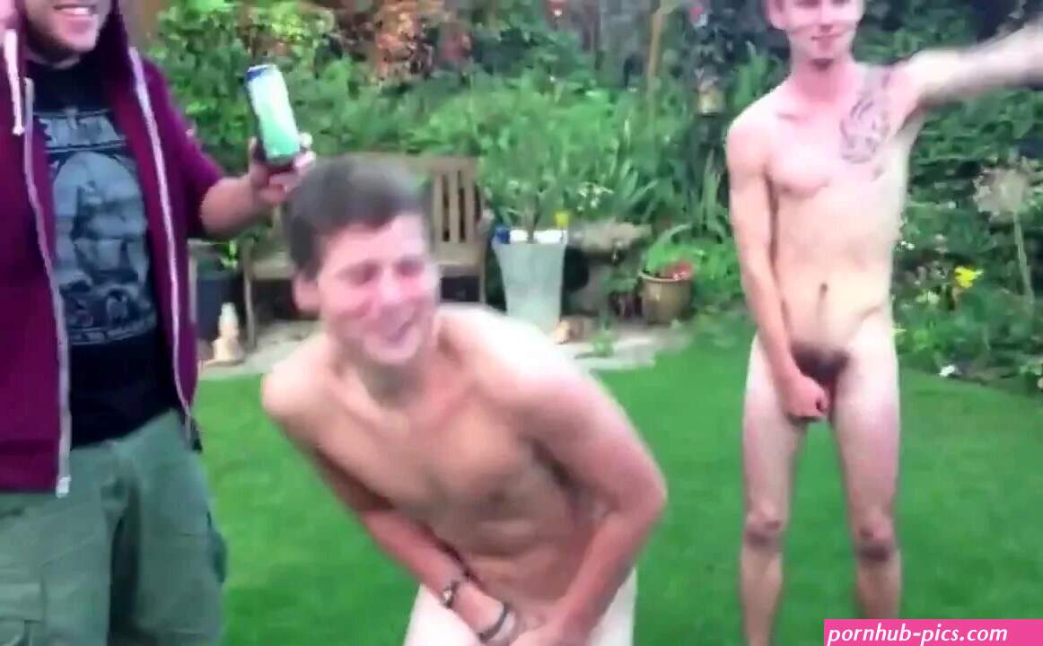 Friends Play Naked in Garden