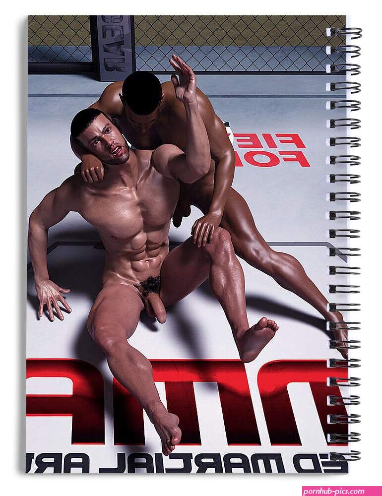 Nude Male Wrestlers 2 Spiral Notebook by Barroa Artworks