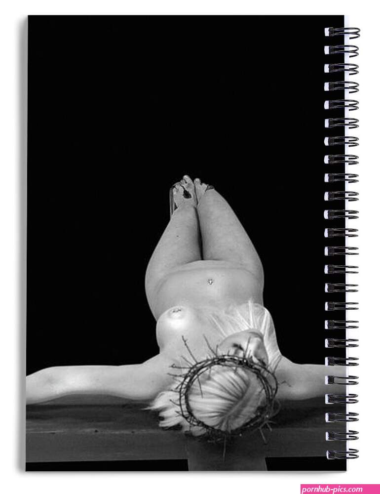 Nacked female Jesus Spiral Notebook by Ramon Martinez