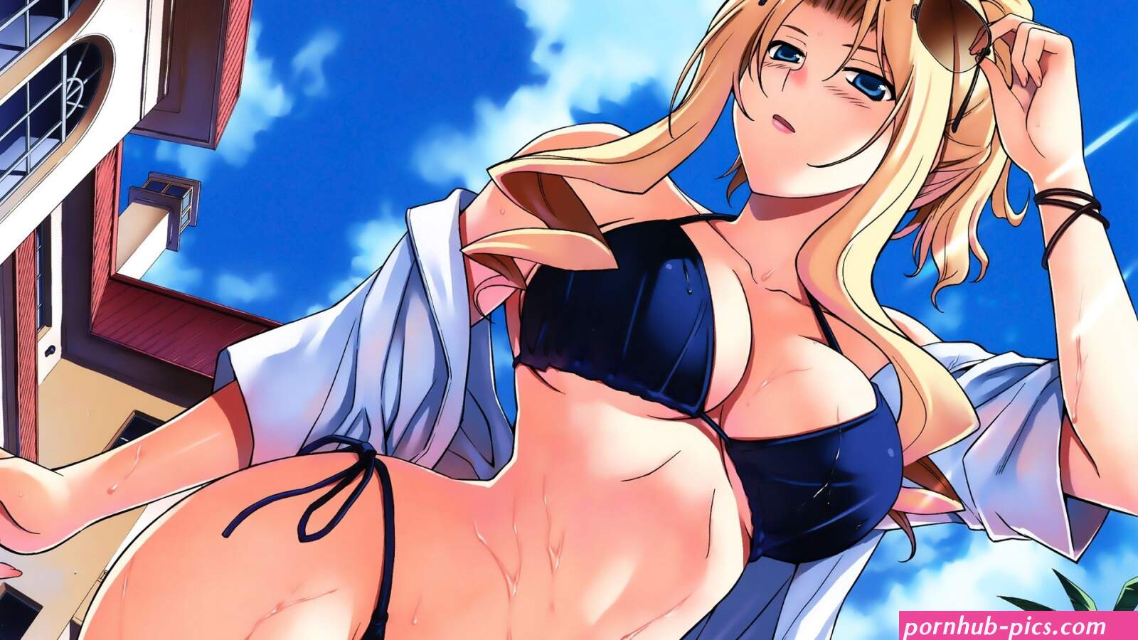 Wallpaper : anime girls big boobs cartoon black hair bikini comics sweat Freezing Elizabeth Mably mangaka 1920x1080