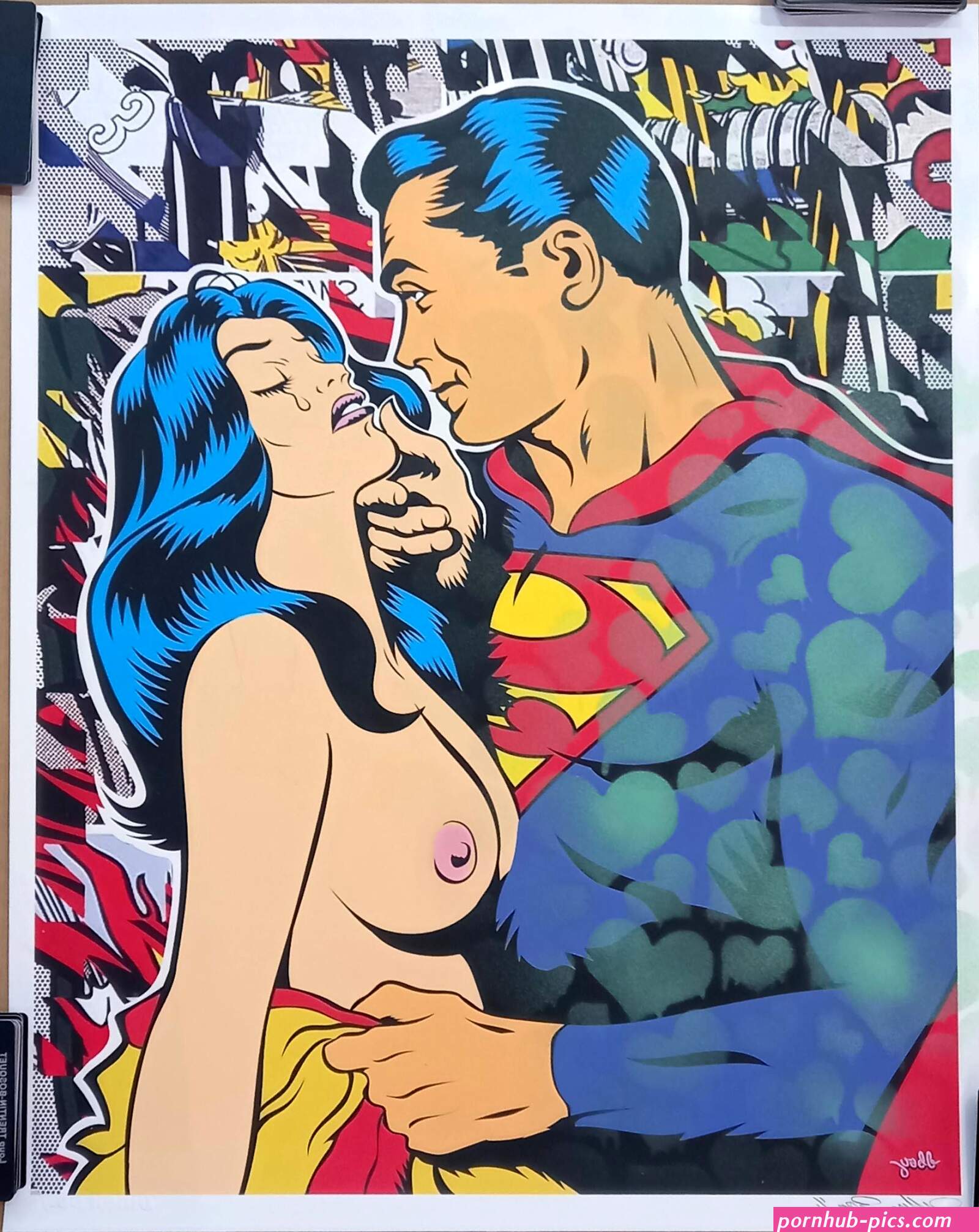 Superman and Wonder Woman The Nude Kiss Goodbye by Dillon Boy 2021